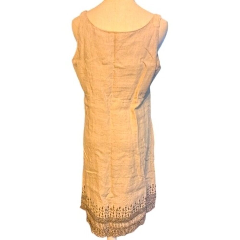 Eileen Fisher Organic Linen Gray Sequin Dress 8 - Picture 3 of 6